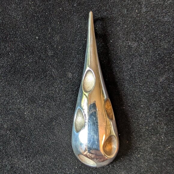 Vintage Sterling Silver Modernist Droplet Pendant - Picture 3 of 8